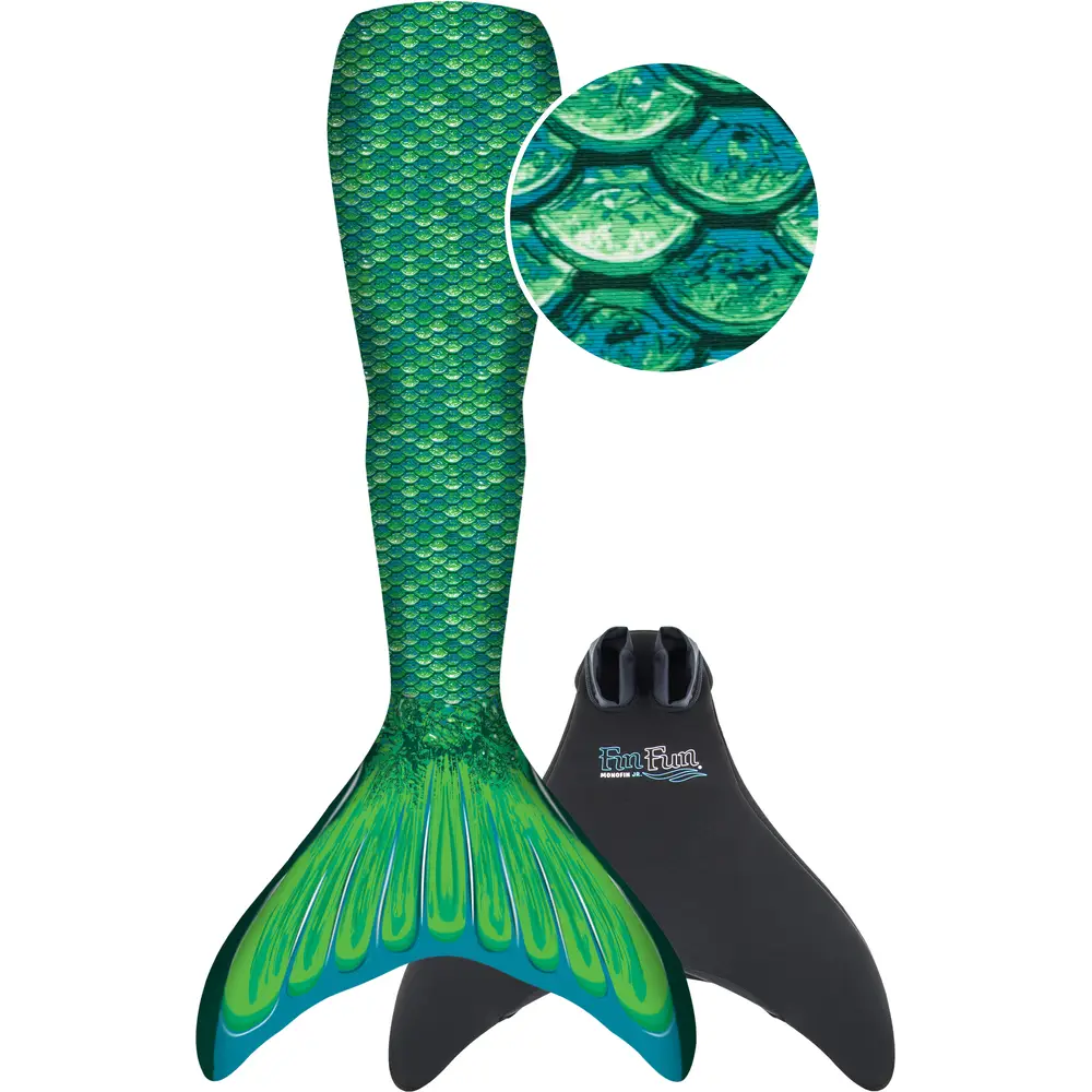 Fin Fun queue de sirène verte L-XL accessoire de natation pour enfants