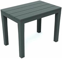 ProGarden table d'appoint anthracite mobilier de jardin plastique 60x39x45 cm-3