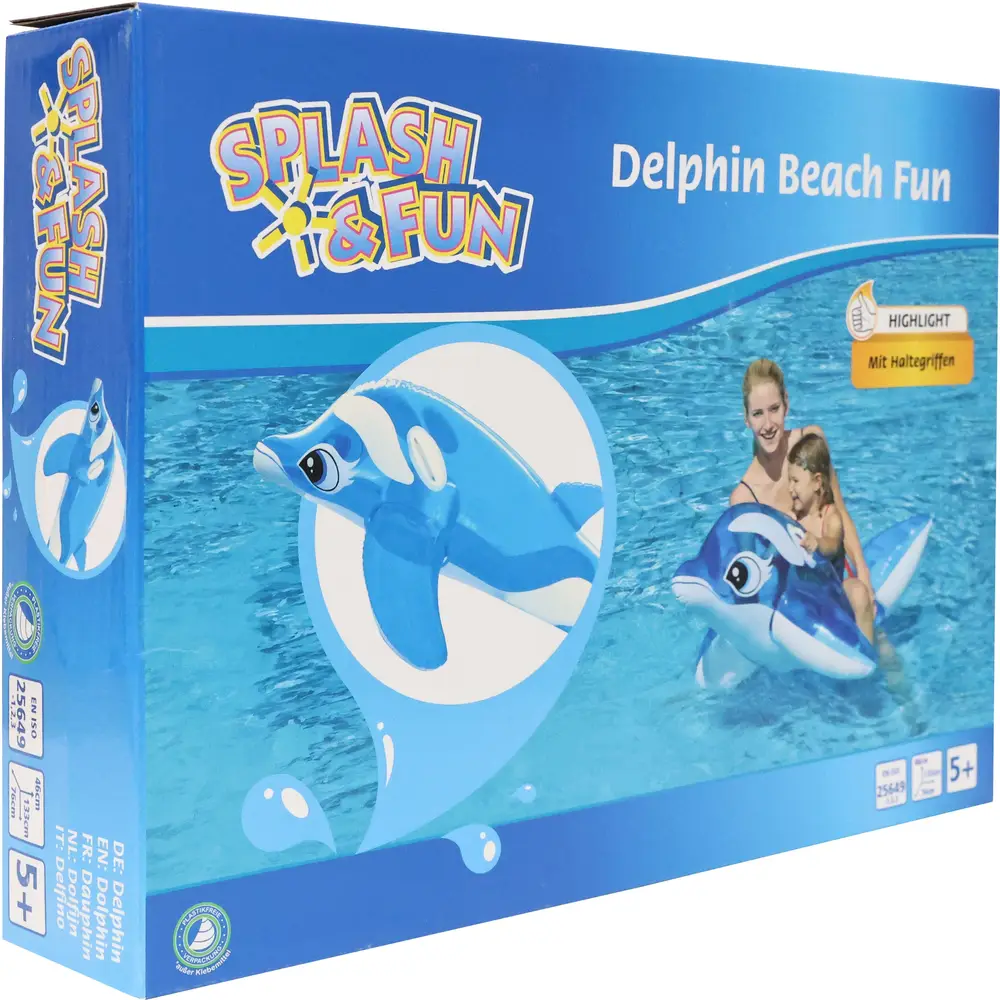 Vedes dauphin gonflable jouet de piscine 133x76x46cm pour enfants