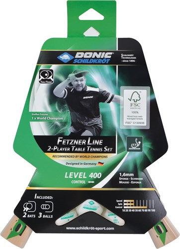 Schildkröt set de tennis de table Speedy Fetzner 400 bois FSC 2 raquettes 3 balles-3