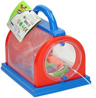 Boîte d'observation d'insectes jouet rouge bleu avec loupe et pince-2