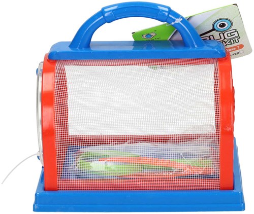 Boîte d'observation d'insectes jouet rouge bleu avec loupe et pince-3