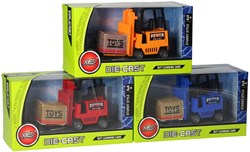 Chariot élévateur jouet die-cast jaune métal et plastique