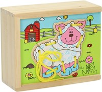 Puzzle à enfiler en bois ferme jouet éducatif set de 4 pièces