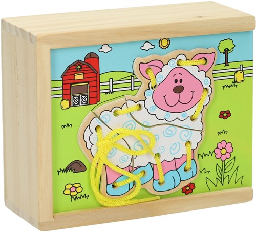 Puzzle à enfiler en bois ferme jouet éducatif set de 4 pièces