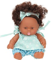 Poupée bébé poupée bouclée avec robe et bandeau 22cm jouet poupée-2