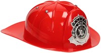 Casque de pompier jouet rouge avec emblème pour enfants