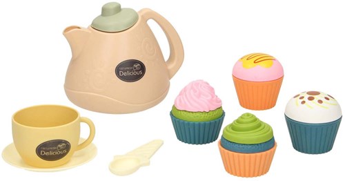 Plateau dinette thé et gâteaux set de jeu pour enfants-3