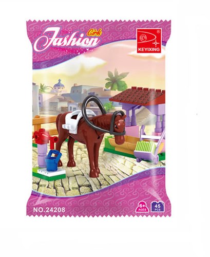 Lobbes set de construction soin des chevaux jouet 45 pièces pour enfants