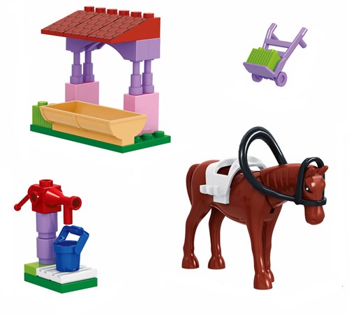 Lobbes set de construction soin des chevaux jouet 45 pièces pour enfants-2