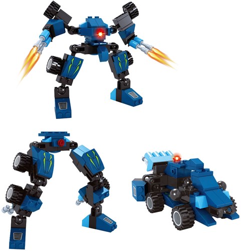 Lobbes coffret de construction robot transformable Titan bleu 71 pièces jouet-2