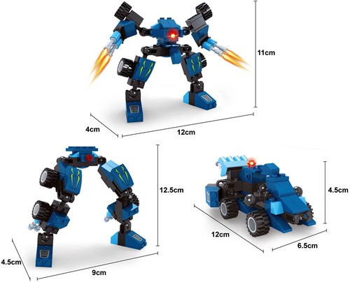 Lobbes coffret de construction robot transformable Titan bleu 71 pièces jouet-3