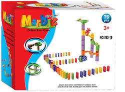 Jeu de circuit à billes domino - Jeu circuit à billes 79 pièces