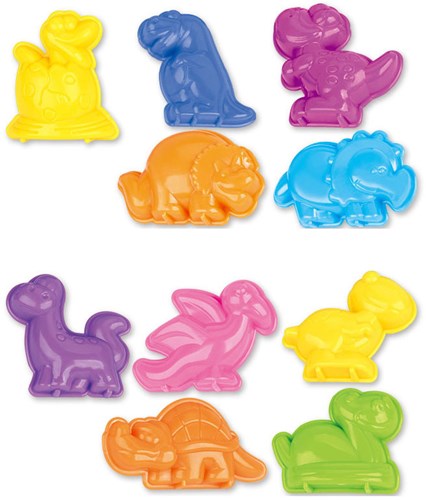 Lobbes sable à modeler set dinosaure avec moules pour enfants-2