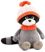 Orange Toys raton laveur en peluche avec bonnet orange - jouet câlin-3
