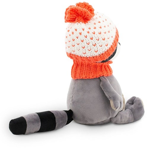 Orange Toys raton laveur en peluche avec bonnet orange - jouet câlin-2