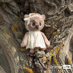 Orange Toys peluche hibou avec robe et bandeau - jouet câlin