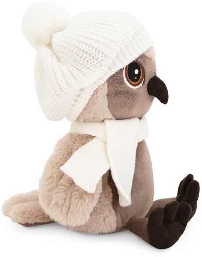Orange Toys chouette en peluche avec bonnet blanc et écharpe - jouet doux