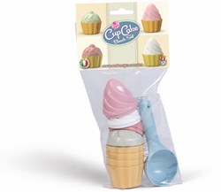 Androni Giocattoli set de plage cupcake pastel 9 pièces jouet sable