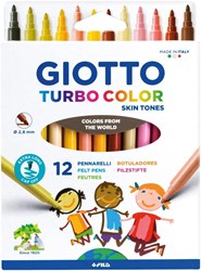 Giotto feutres Turbo Color tons de peau - set de 12 marqueurs