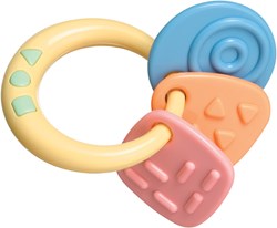 Tolo Baby anneau de dentition et hochet - couleurs pastel - jouet durable