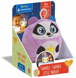 Clementoni peluche veilleuse - Baby Twinkle Winkle Blaireau - lampe douce