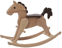 nic cheval à bascule jouet en bois 83 cm marron pour enfants