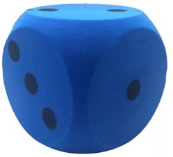 Grand dé en mousse souple bleu 16 cm (jeu de dés Sinterklaas)