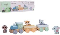 Jouéco train en bois Wildies Family avec animaux - jouet durable-2