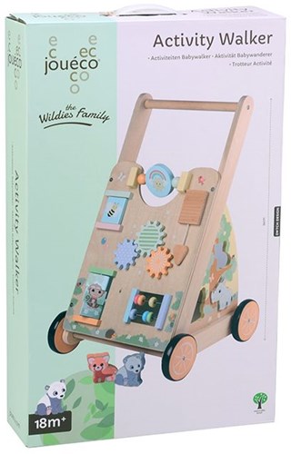 Jouéco chariot de marche en bois The Wildies Family activités-3