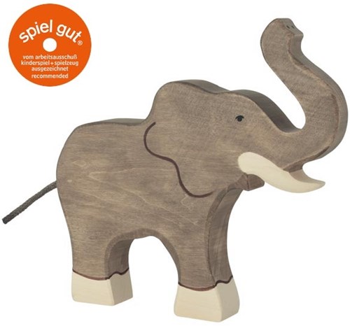 Holztiger Éléphant, trompe levée