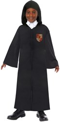 Déguisement enfant Harry Potter cape de sorcier avec badges velcro noir 6-10 ans