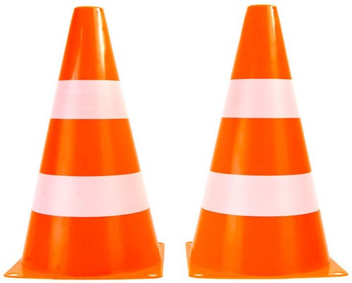 Jonotoys cônes de signalisation jouet set orange-blanc 4 pièces plastique-3