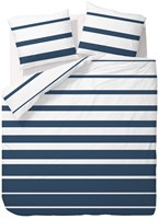 OttoSimon housse de couette coton bleu 240x220 avec 2 taies d’oreiller