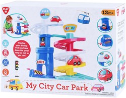 Play circuit voiture garage parking plastique rouge jouet voiture
