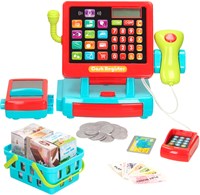Playgo caisse enregistreuse jouet interactive avec scanner et accessoires-2