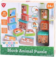 Play puzzle blocs en bois animaux - jouet éducatif 20 pièces