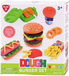 Playgo pâte à modeler set hamburger - pots créatifs fast-food