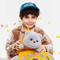 Orange Toys peluche chat Milo gris 35 cm jouet doux