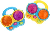Jouet tambour orange interactif lumière musicale éducatif dès 18 mois-2