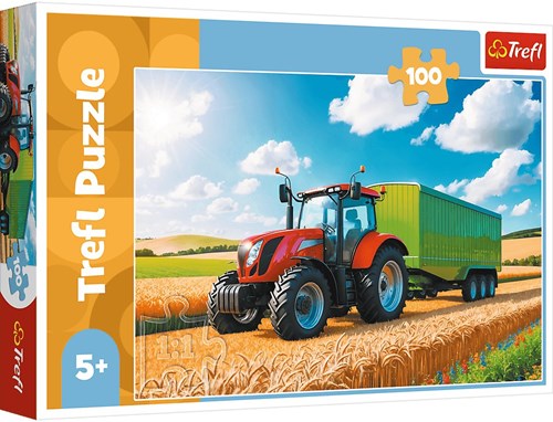 Trefl puzzle tracteur agricole avec remorque - 100 pièces FSC