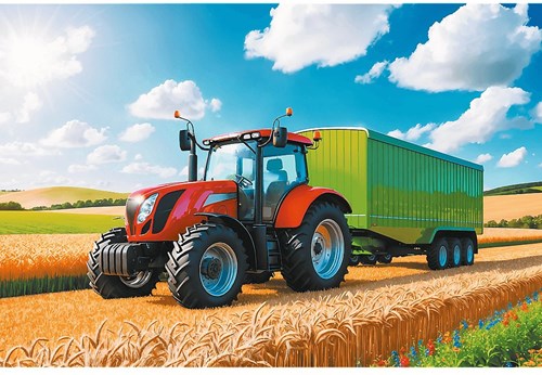 Trefl puzzle tracteur agricole avec remorque - 100 pièces FSC-2