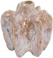 Countryfield vase jaune décoration céramique 14,7x12,5x15cm fleurs