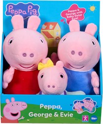 Chillfactor ensemble peluches Peppa Pig - Peppa, George et Evie 3-pack jouets
