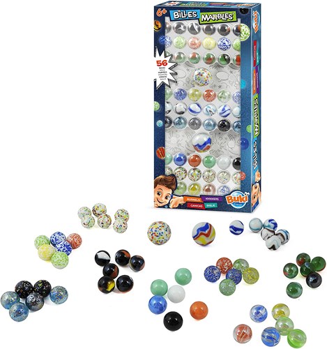 Buki billes - boîte à billes petit modèle avec 56 billes en verre-2