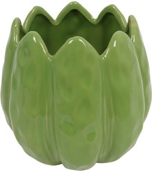 Countryfield pot de fleur plastique tulipe vert décoration 12x12x13cm
