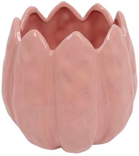 Countryfield pot de fleur tulipe rose décoration 12x12x13cm