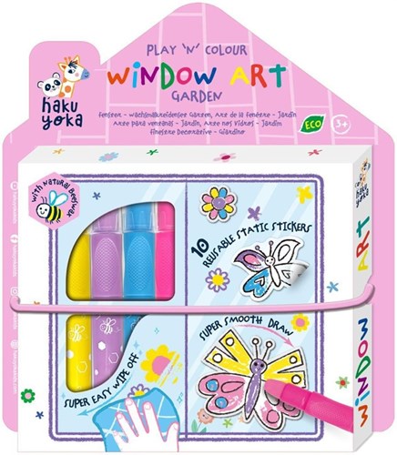 Haku Yoka kit de dessin sur fenêtre - Window Art Jardin des Papillons créatif-2