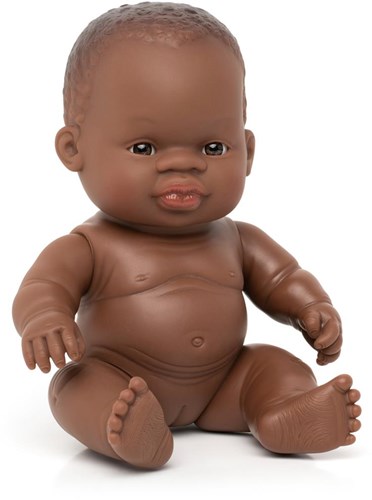 Miniland Poupée Fille Africaine 21cm - Poupée Jouet Éducatif
