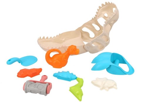 KiddyGo set de plage dinosaure - jouet de plage moules T-Rex blanc-2